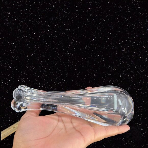 Vintage Orrefors Clear Glass Crystal Vase Hand Made In Sweden Flower Shaped 7.5" - Picture 8 of 13